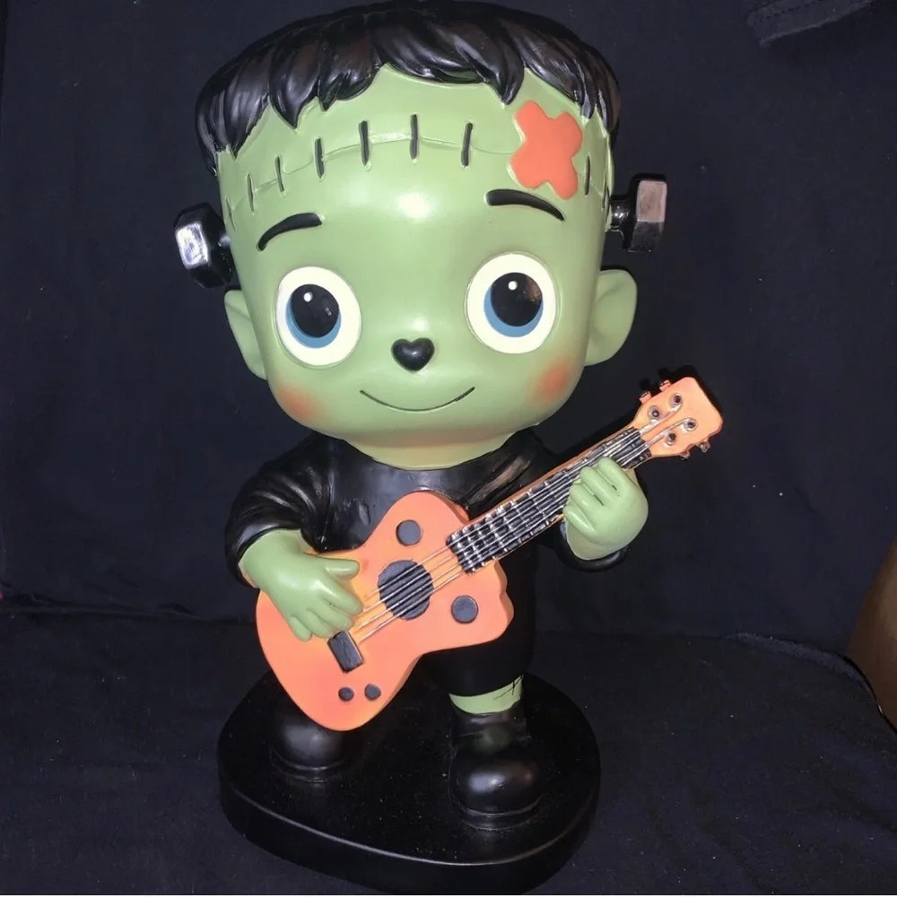 Frankenstein Toddler Halloween Figure Playing The Guitar 12.5